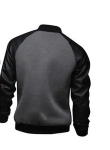 แจ็กเก็ตเบสบอลวิทยาลัยเท่การออกแบบแฟชั่น2017หนังแท้สีดำบางพอดีตัวแบรนด์ไฮสตรีท Veste Homme - Product Image 2