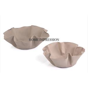 Bol de service en métal de qualité supérieure, blanc et plaqué or, pour les mariages et les fêtes de villa, centre de table et décoration - Product Image 5