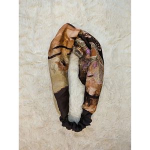 Boho Handmade <b>Headband</b> with Front Knot Recycled Vintage Silk Sari Hair Accessories <b>Cute</b> Gift Idea - Product Image 3