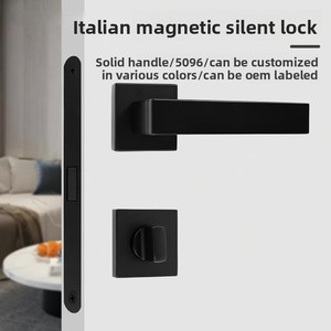 Serrure magnétique silencieuse de style italien à marque privée OEM avec grand bouton rotatif et poignée carrée fendue pour <span class=keywords><strong>porte</strong></span> en bois de chambre à coucher - Product Image 5