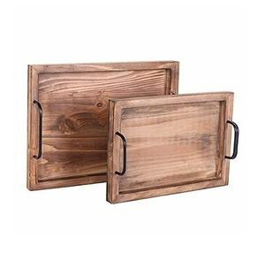 New arrival latest design wedding food serving <b>tray</b> <b>large</b> size with metal handle wooden <b>tray</b> for table decorative wooden <b>tray</b> - Product Image 2