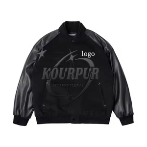 Varsity Baseball col montant veste 100% coton léger personnalisé vibrant toutes les couleurs Style Letterman avec Logo texte - Product Image 4