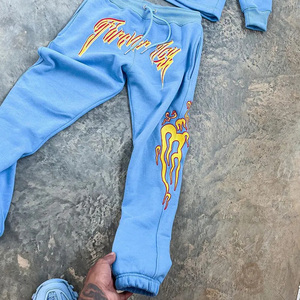 ชุดวอร์มล้างกรดวินเทจสำหรับผู้ชายกางเกงวิ่งขาตรงมีฮู้ดพิมพ์ลายดีทีจีสำหรับวิ่งออกกำลังกายในฤดูหนาว - Product Image 3