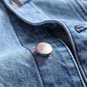 Nouveau design de veste en jean pour hommes veste d'hiver en jean de couleur unie streetwear veste en jean pour hommes - Product Image 5