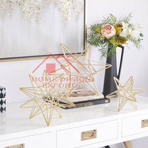 สินค้ามาใหม่รูปปั้นดาวสีทองแบบโบราณตกแต่งบนโต๊ะในห้องนั่งเล่นลวดเหล็กแขวนคริสต์มาสวัสดุโลหะรูปดาว2022 - Product Image 3