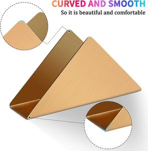Porte-serviettes en acier inoxydable finition or, design triangulaire moderne, base stable, accès facile, organisateur de table élégant - Product Image 4