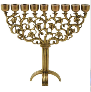 SwedishGolden Grande Menorah Classique à 9 Bras Laiton Lourd Hanukkah Métal Bougeoir Juif Prix de Gros Bon Marché - Product Image 6