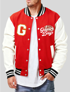 2025 chaqueta universitaria de calidad superior transpirable personalizada con bordado de chenilla chaqueta universitaria de lana Unisex con bordado personalizado - Product Image 1