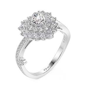 Bague de promesse Jeulia Double Halo Twist Heart en argent sterling - Product Image 2