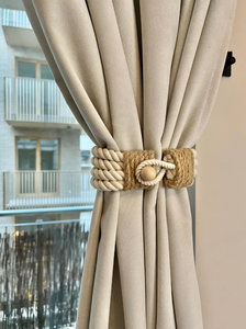 Tieback de cortina, retención de cortina, hecho a mano de algodón y yute cortina Tieback Reef Twisted Rope Cortina Tiebacks Abrazar lazos de cordón - Product Image 2