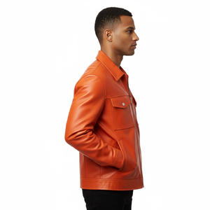 Veste en cuir décontractée pour hommes Soft Durable Slim Fit Confortable Élégant Vêtements d'extérieur de mode pour l'extérieur et un usage quotidien - Product Image 3
