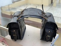 Sacoches de moto en cuir à motif personnalisé vintage unisexe Sacs de sport de voyage universels avec pochette latérale