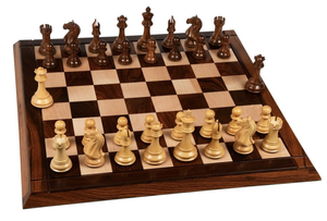 Jeu d'échecs traditionnel en bois massif de luxe King de 4.0 pouces avec tableau magnétique pliable et finition élégante - Product Image 3