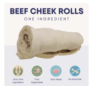 Rouleaux de joues de bœuf de buffle Tous les aliments naturels à mâcher pour chiens - Product Image 3