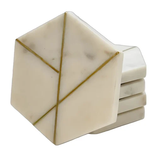 Gran oferta, posavasos de mármol personalizado, cuadrado de Metal, posavasos de mármol de alta calidad, nuevo diseño, proveedor al por mayor - Product Image 6