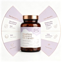 Formule de soutien OEM Glutathion et Resvératrol pour l'éclat de la peau et la longévité cellulaire, Fournisseur Or NAC, Vente en gros, Approvisionnement direct usine