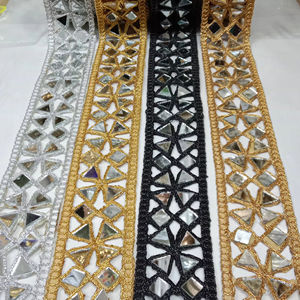 ผ้ากรอสเกรนสำหรับแต่งขอบกระจกงานทำมือตามสั่งสำหรับชุดกูทเตอร์และดีไซน์เนอร์สำหรับเจ้าสาวปักลายริบบิ้นกระจกอย่างหรูหรา - Product Image 1