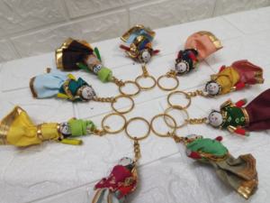 พวงกุญแจตุ๊กตาญี่ปุ่นแบบดั้งเดิมพวงกุญแจคู่รักทำด้วยมือพวงกุญแจรถหลากสีแขวนผนัง - Product Image 5