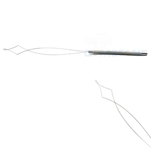 Double Loop Hair Extension Pulling Tool for Micro <b>Beads</b> & Nano Rings – Stainless Steel Professional Threader with Grip Handle - Product Image 2