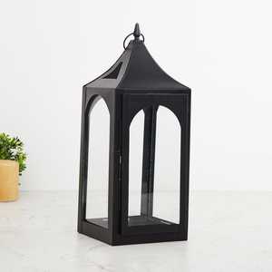 Linterna de vela de aluminio fundido con acabado negro para decoración de hogar y jardín, linterna colgante disponible a precios al por mayor - Product Image 5