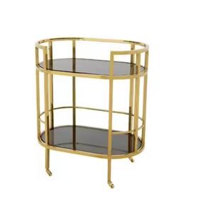 2020 Table d'appoint de forme ronde de luxe moderne Design en métal plaqué argent simpliste Tendance futuriste pour la maison et la chambre à coucher - Product Image 5