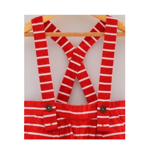 Mono de Algodón 100% para Niña, Tejido Jersey Sencillo, Teñido con Hilo, Tirantes Cruzados, Botones, Hecho en BD, En Stock - Product Image 2