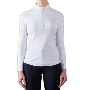 Duradero algodón poliéster cremallera invierno manga larga montar a caballo Base capa mostrar camisas mujeres secado rápido Rosa personalizable - Product Image 5