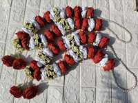 Paire de Varmala Florales Artificielles avec Couronne de Perles et Roses pour Bébé, Guirlande de Mariage, Collier d'Honneur pour Cérémonie, Fournitures pour Événements et Réceptions