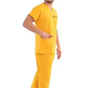 Medical <b>Doctor</b> Nursing Scrub Uniform <b>Set</b> Wholesale Cotton Made New Style Medical Scrub <b>Set</b> - Product Image 4