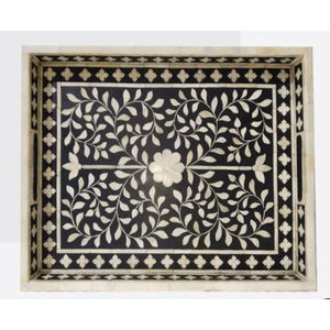 Nouvelle arrivée antique design forme rectangulaire chocolat plateau de service bois de qualité de luxe et vert MOP chocolat pour le Ramadan - Product Image 2