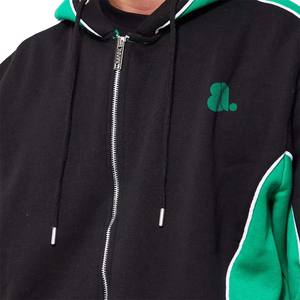 <b>Men</b> Wholesale 100% Cotton Block Zip <b>Hoodie</b> Winter Heavyweight <b>Fleece</b> Embroidered Rhinestone Logo Design <b>Lined</b> Front Solid - Product Image 4
