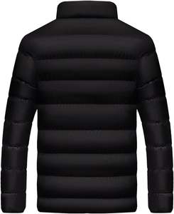 2025 luxe hommes Streetwear fermeture éclair imperméable doudoune couleur unie hiver vêtements de plein air avec col montant - Product Image 4