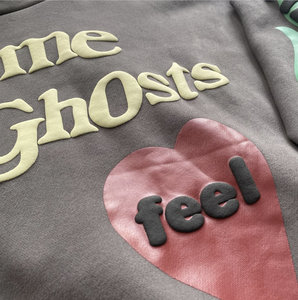 Sudadera con capucha personalizada de poliéster/algodón 500GSM, corte regular, estampado en relieve, forro polar sólido, para hombre y mujer - Product Image 2