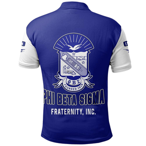 Polo Phi Beta Sigma 1914 en coton piqué 220 GSM, broderie chenille Divine Nine, vêtements vintage de la fraternité grecque, vêtements de campus - Product Image 3