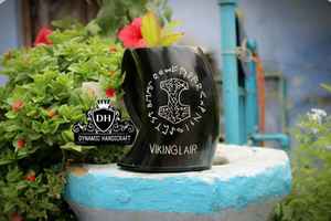 Tasse à boire religieuse faite à la main en corne de buffle naturelle de style viking - Product Image 6