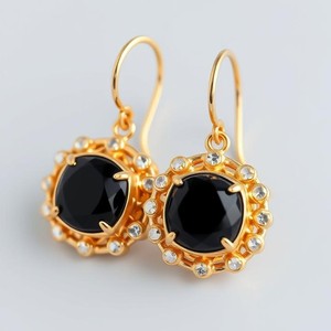 ต่างหูดีไซน์เนอร์สีดำโอนิกซ์สีดำธรรมชาติเครื่องประดับสตรีเงินสเตอร์ลิง925สินค้ามาใหม่ออกแบบได้ตามต้องการ - Product Image 4