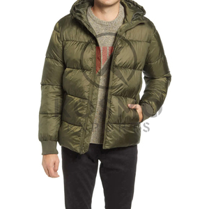 เสื้อแจ็คเก็ตพัฟเฟอร์ฤดูหนาวคุณภาพสูงสำหรับผู้ชาย ดีไซน์ใหม่ทันสมัย มีฮู้ด โลโก้ด้านหน้า บริการ OEM - Product Image 4