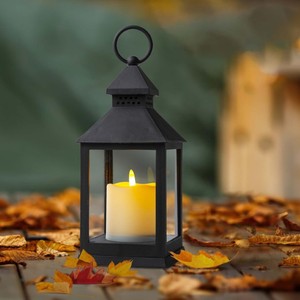 Vintage <b>Lantern</b> Battery Operated Flameless <b>Candle</b> <b>Lantern</b> Indoor Outdoor Decorative <b>Lantern</b> for Home Garden Patio Events <b>Black</b> - Product Image 4