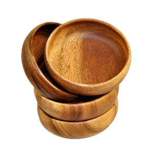 Tazón de madera de acacia para almacenamiento de alimentos de diseño moderno, uso para el hogar, cocina, fiesta, mesa, tazón de madera de Color marrón - Product Image 5
