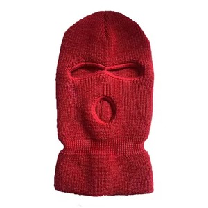 Custom Logo Embroidered Knit Full Face Three Hole <b>Ski</b> Face Cover Custom Balaclava Low Wholesale - Product Image 2