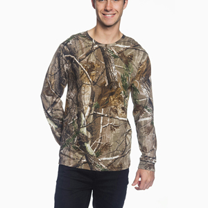 Wholesale 280Gsm Heavyweight 100% Cotton T-<b>Shirt</b> Hunting Wear Real Tree Jungle Print <b>Camping</b> Men's Tee <b>Shirts</b> - Product Image 3