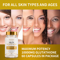 Capsules éclaircissantes pour la peau au glutathion 10000mg de marque OEM avec vitamine C et collagène – Complément beauté pour une peau éclatante