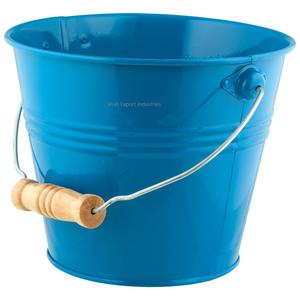 Cubo de cubo de Metal galvanizado mango de madera recubierto de polvo ecológico moderno estilo Vintage maceta de flores para la decoración del jardín del hogar - Product Image 2