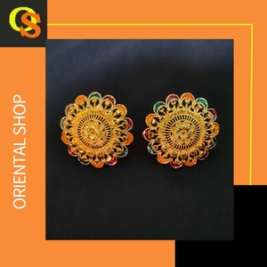 <b>Indian</b> Made Earrings <b>Set</b> with Traditional Designed 22CT Gold Plated Earrings <b>Jewelry</b> for Women Wear by Exporters - Product Image 2