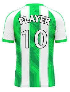 Maillot de football personnalisé de haute qualité 100% polyester, logo personnalisé, couleur, tissu doux, respirant, nom et numéro imprimés numériquement, club personnalisé - Product Image 2