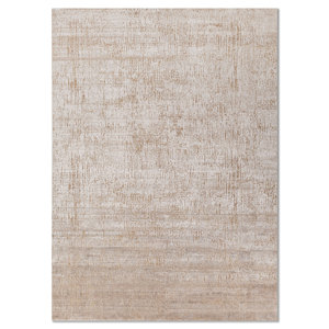 พรมไหมไผ่ผสมขนสัตว์ถักมือลายเอนโทรปี ไอวอรี่ รุ่น AKWB-3612 หนา 10 มม. รูปทรงสี่เหลี่ยมผืนผ้า สำหรับปูพื้นบ้าน ลายแฮนด์เมดแบบนามธรรม เหมาะสำหรับห้องโถง - Product Image 1