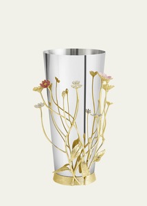 แจกันเหล็กลายดอกไม้สีเงินตกแต่งงานแต่งงานและตกแต่งด้วยใบไม้อลูมิเนียม - Product Image 3