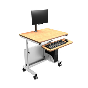 VersaDesk Deluxe Contemporáneo Altura Ajustable Marco Blanco Escritorio de pie Extensible Superficie de arce Convertible Oficina Plegable - Product Image 2