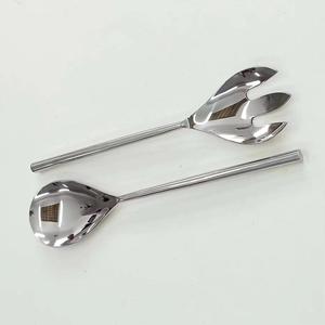 Cuchillo para mantequilla de acero inoxidable, tenedor para ensalada, juego de cuchara con mango de madera para servir alimentos en la cocina - Product Image 1