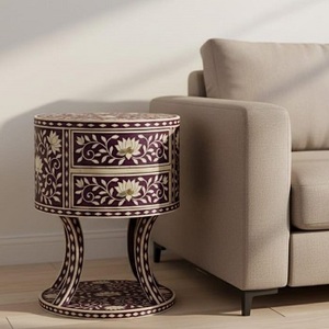 Table à tiroirs en incrustation d'os faite à la main, design élégant, table à tiroirs en incrustation d'os de luxe, solution de rangement élégante pour la maison et le bureau - Product Image 3